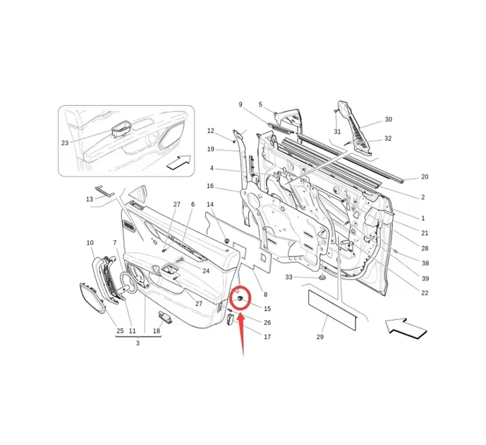 Кліпса карти дверей Jeep, Fiat, Chrysler, Maserati 670007591 - зображення 2