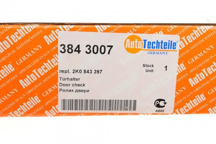 Ролик дверей (боковий/нижній) VW Caddy 03- (L) (з кронштейном) AUTOTECHTEILE 384 3007 Volkswagen Caddy 2K0843397, 2K0843397A, 2K0843397B - изображение 6