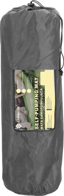Килимок самонадувний Springos з подушкою та чохлом 193 см Сірий PM053 (5907719497839) - зображення 8