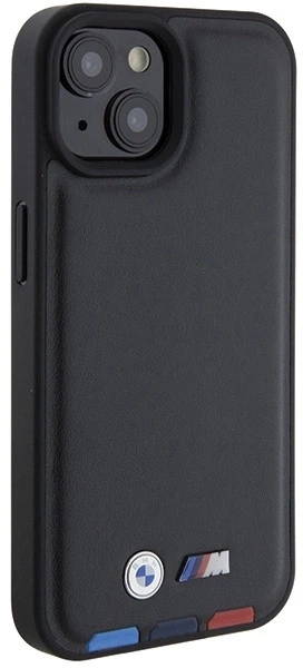 Etui plecki BMW Leather Stamp Tricolor do Apple iPhone 15 Black (3666339143343) - obraz 4