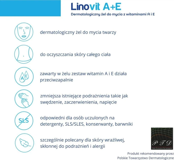 Żel pod prysznic Ziololek Linovit A + E dermatologiczny 250 ml (5900558001397) - obraz 4