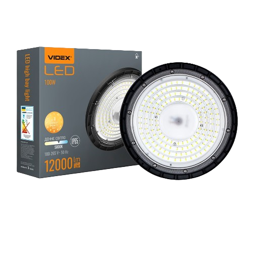LED Світильник висотний 100W 5000К 12000Lm 220V чорний ХайБей VL-HBe03-1005B Videx - изображение 5