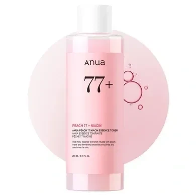 Освітлювальний тонер-есенція з екстрактом персика та ніацинамідом ANUA PEACH 77 NIACIN ESSENCE TONER 250 мл - Фото 1 Освітлювальний тонер-есенція з екстрактом персика та ніацинамідом ANUA PEACH 77 NIACIN ESSENCE TONER 250 мл - зображення 1