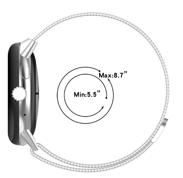 Металевий ремінець Milanese Loop для Google Pixel Watch 1/2/3 41мм., Чорний - Фото 3 Металевий ремінець Milanese Loop для Google Pixel Watch 1/2/3 41мм., Чорний - зображення 3
