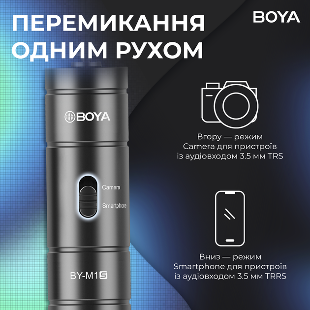 Універсальний петличний мікрофон Boya BY-M1S Black - зображення 6
