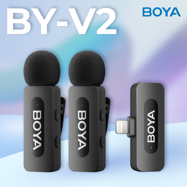 Бездротовий петличний мікрофон BOYA BY-V2 Lightning Black - изображение 6