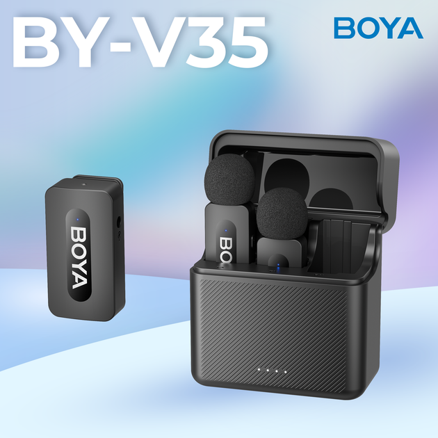 Бездротовий петличний мікрофон Boya BY-V35 TRS for camera Black - зображення 6