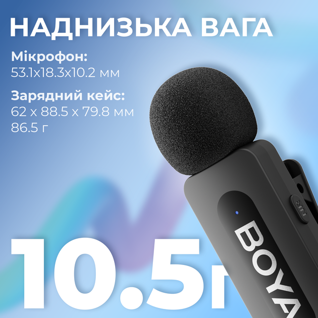 Бездротовий петличний мікрофон Boya BY-V35 TRS for camera Black - зображення 7