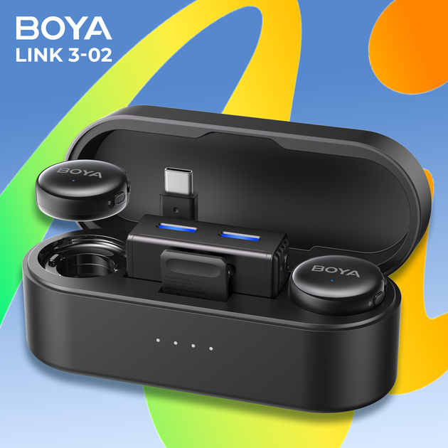 Бездротовий мікрофон Boya LINK 3-02 Type-C/TRS Black - зображення 5
