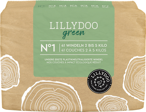 Біорозкладні підгузки з небіленої целюлози Lillydoo Green 1 розмір ( 2 -5 кг) уп*41шт - зображення 3
