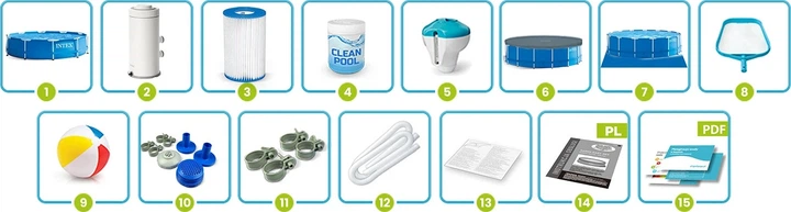 Каркасний басейн Intex 16 в 1 366 x 76 см + машина для мильних бульбашок 28212 (5903890614713) - зображення 3