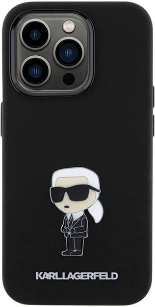 Панель Karl Lagerfeld Silicone Ikonik Metal Pin для Apple iPhone 15 Pro Black (3666339166014) - зображення 3