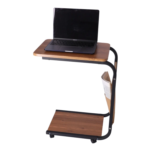 Stolik kawowy Hedo 80919 Mobilny na kółkach Ciemny (5904041133718) - obraz 3