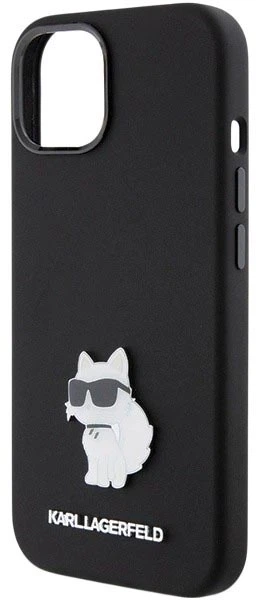 Etui Karl Lagerfeld Silicone Choupette Metal Pin do Apple iPhone 15 Black (3666339166366) - obraz 5