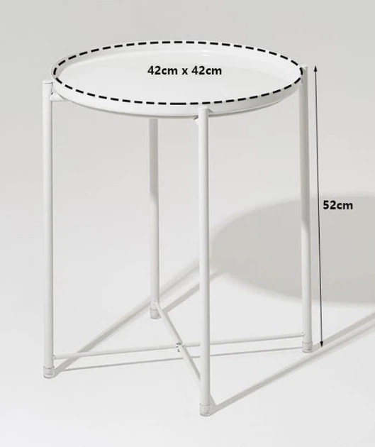 Stolik okrągły Hedo 55076 metalowy Biały (5904041106033) - obraz 6