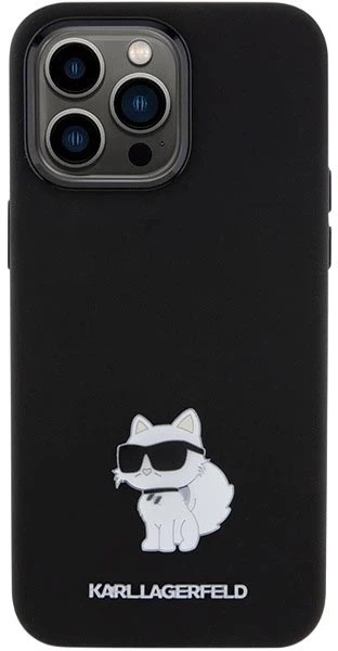 Панель Karl Lagerfeld Silicone Choupette Metal Pin для Apple iPhone 15 Pro Black (3666339166373) - зображення 3