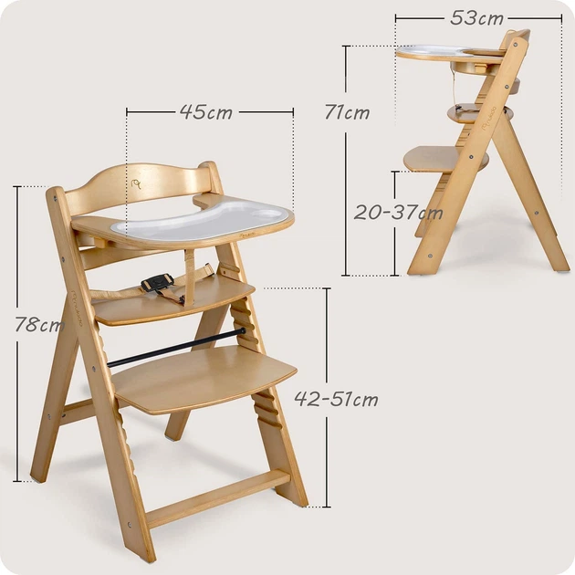 Krzesełko do karmienia Nukido Nelo drewniane (5903890630621) - obraz 6