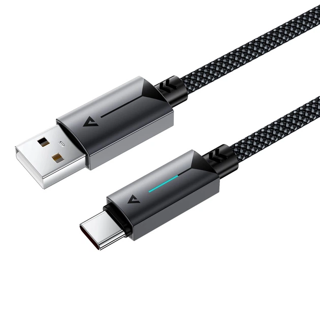 Кабель Acefast C19-04 USB – Type-C 3 А 1.2 м в нейлоновому обплетенні чорний - Фото 3 Кабель Acefast C19-04 USB – Type-C 3 А 1.2 м в нейлоновому обплетенні чорний - изображение 3