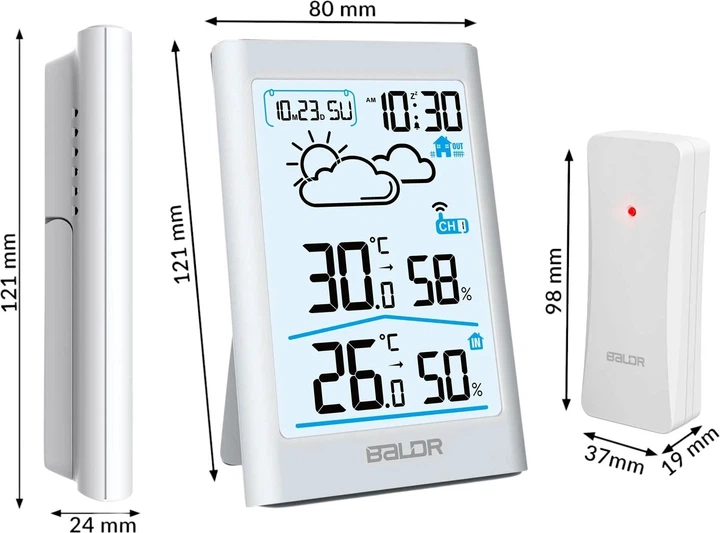 Stacja pogodowa Berdsen BD-911 Biała - obraz 5
