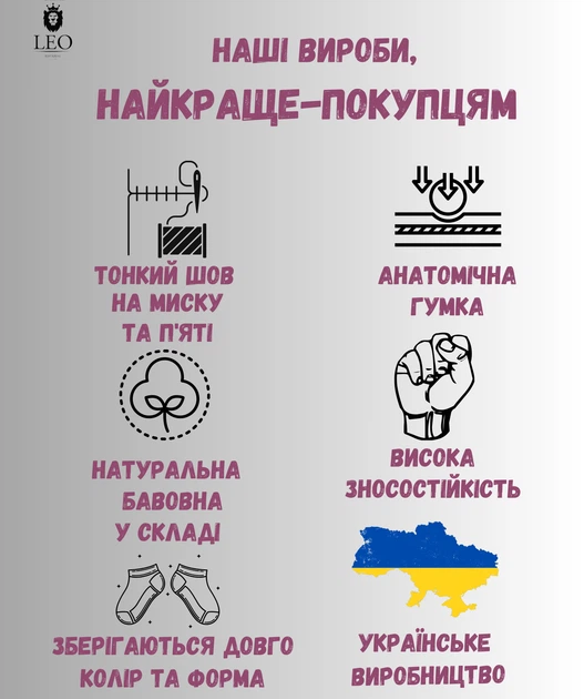 Набір дитячих шкарпеток бавовняних 3 пари Лео Kids 32-34 р Сірий/Білий (ROZ6501063014) - зображення 6