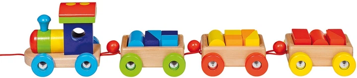 Набір дерев’яних кубиків Goki Потяг 12 елементів 55950 (4013594559508) - зображення 2