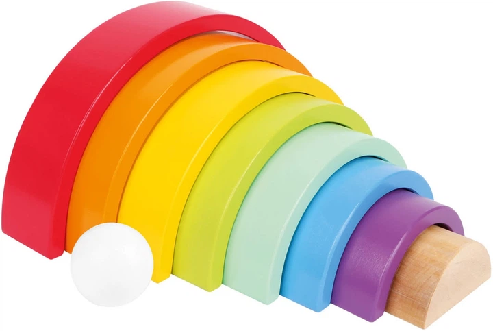 Набір дерев’яних кубиків Small Foot Веселка 9 елементів 6969 (4020972069696) - зображення 2