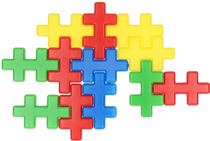 Klocki konstrukcyjne Jumbo Plus Puzzle z jednym kształtem 60 elementów B108 (8713218061511) - obraz 2