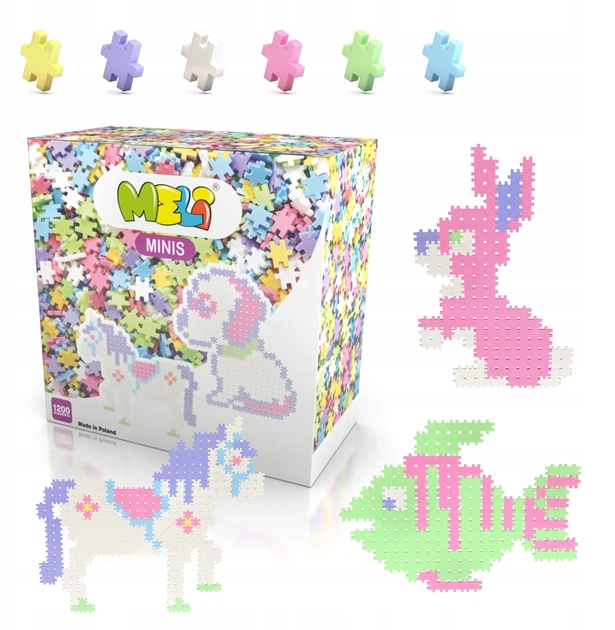 Klocki konstrukcyjne Meli Minis Pastel 1200 elementów 50307 (5902431290416) - obraz 2