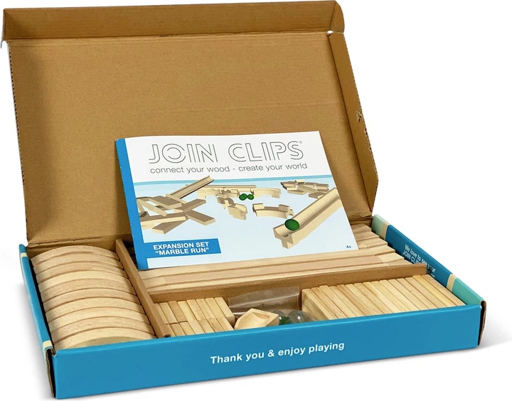Набір дерев’яних кубиків Join Clips Expansion Marble Run 52 елементи 3599223 (7110933878959) - зображення 3