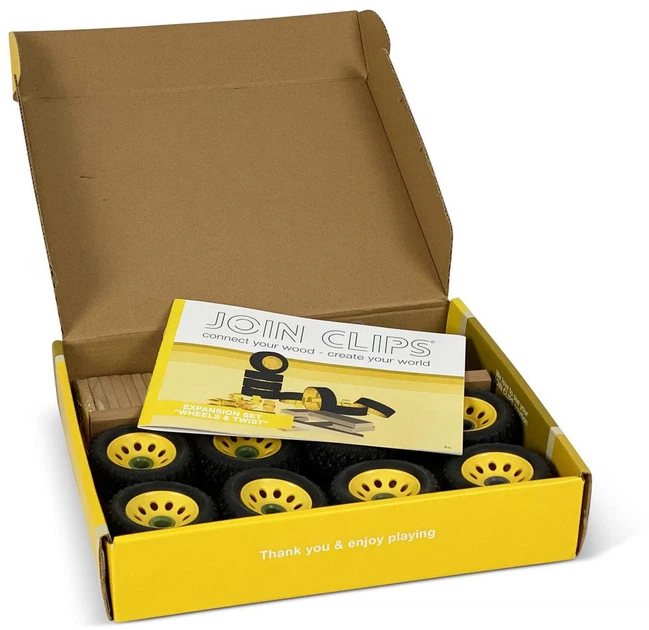 Zestaw klocków drewnianych Join Clips Extension z kółkami i obrotowymi zaciskami 46 elementów (8720299939653) - obraz 2