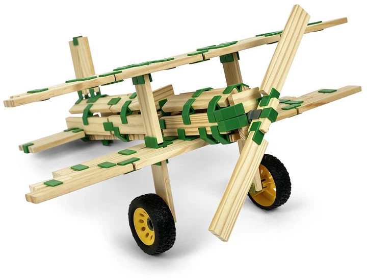 Zestaw klocków drewnianych Join Clips Extension z kółkami i obrotowymi zaciskami 46 elementów (8720299939653) - obraz 6