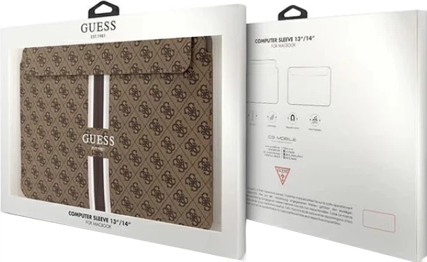 Torba na laptopa Guess 4G Printed Stripes 16" Brązowa (3666339120542) - obraz 4