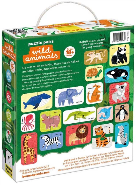 Пазл Banana Panda Пари диких тварин 18 елементів 3695043 (5902983492627) - зображення 2