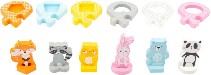 Пазл дерев'яний Small Foot Форми тварин 12 елементів 5410305 (4020972114723) - зображення 4