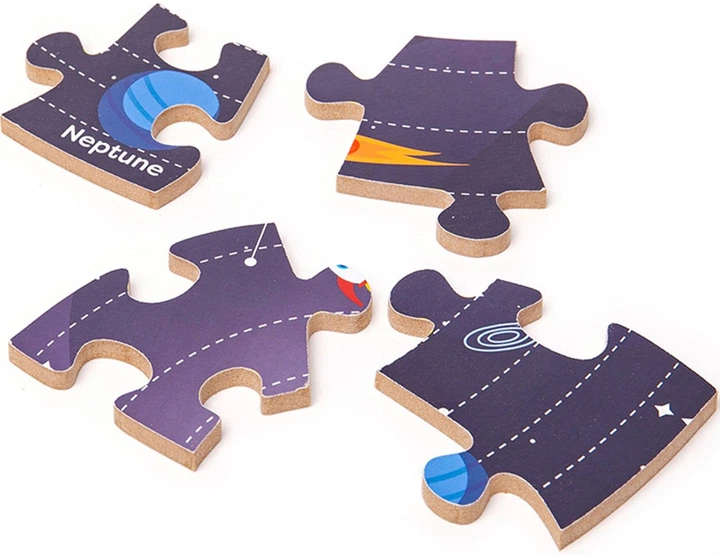 Пазл дерев'яний Bigjigs Сонячна система круглі 50 елементів 2999771 (691621810040) - зображення 4