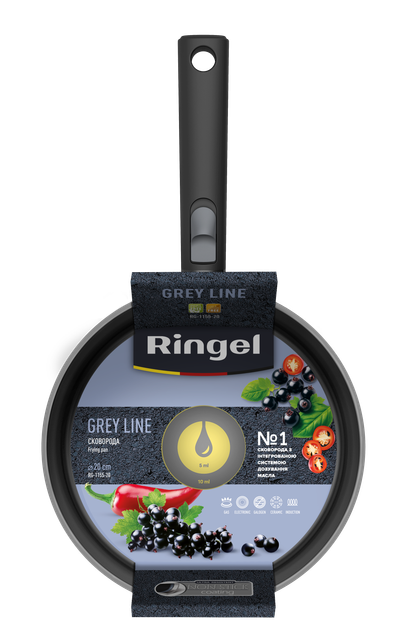 Сковорода со съемной ручкой Ringel Grey Line 20 см (RG-1155-20) - изображение 4