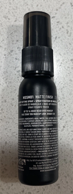 Спрей-фиксатор макияжа NYX Professional Makeup Matte Finish Mini 18 мл - изображение 6