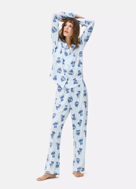 Пижама Primark Cosy Printed Boyfriend Pyjamas XS Домашний комплект Голубой (8578) - изображение 2