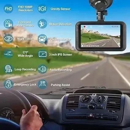 Видеорегистратор Sontong A16 передний и задний видеорегистратор с картой FHD 1080p. - изображение 5