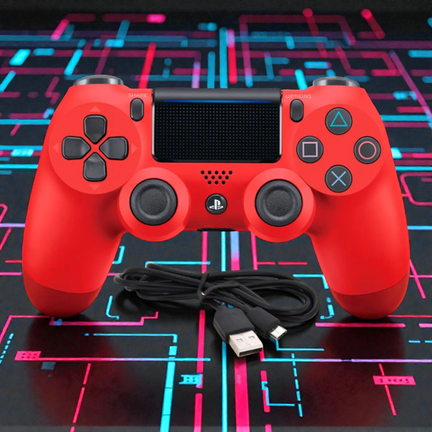 Беспроводной джойстик для PS4 Красный игровой геймпад Bluetooth джойстик Dual Shock PS4 - Фото 3 Беспроводной джойстик для PS4 Красный игровой геймпад Bluetooth джойстик Dual Shock PS4 - изображение 3