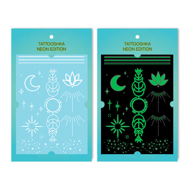 Неонові тимчасові тату "Moon Magic Set LB-205 - зображення 2
