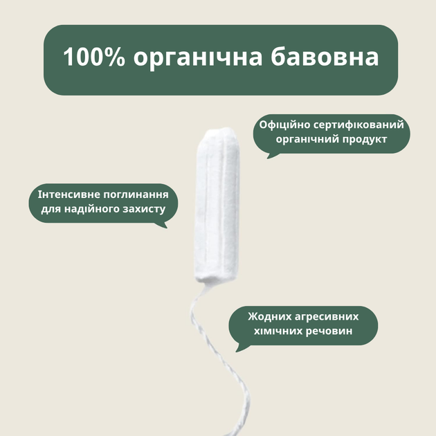 Органические тампоны Eco by Naty Regular 18 шт - изображение 2