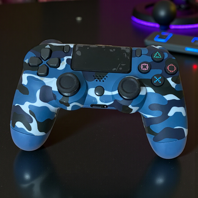 Беспроводной джойстик для PS4 Синий Камуфляж игровой геймпад Bluetooth джойстик Dual Shock PS4 - Фото 1 Беспроводной джойстик для PS4 Синий Камуфляж игровой геймпад Bluetooth джойстик Dual Shock PS4 - изображение 1