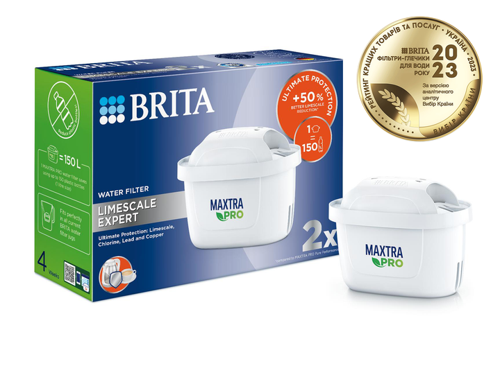 Набор картриджей BRITA Maxtra Pro Limescale для жесткой воды 2 шт (1051767) - Фото 6 Набор картриджей BRITA Maxtra Pro Limescale для жесткой воды 2 шт (1051767) - изображение 6