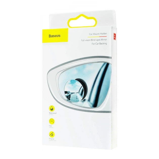 Дополнительные зеркала для слепых зон Baseus Full Vision Blind Spot Mirror (2 шт/уп) Black (ACMDJ-01) - изображение 2