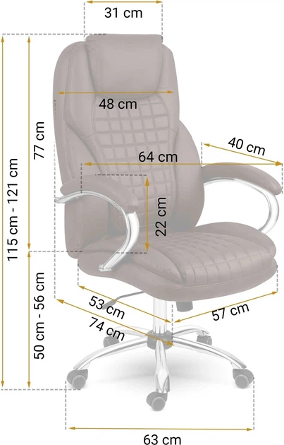 Офісне крісло Sofotel Batory Каштанове 240802 (5903890614454) - зображення 4