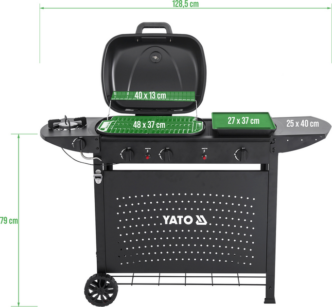 Gazowy grill YATO YG-20008 ASAHI 2 + 2 (5906083105951) - obraz 5