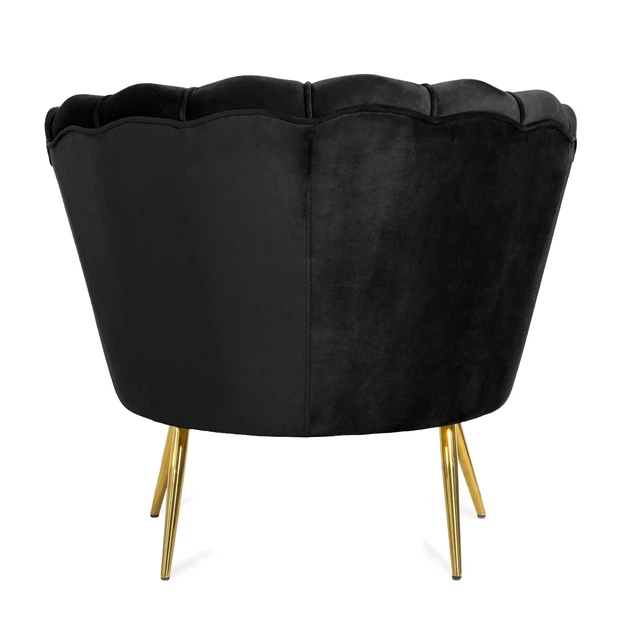 Крісло HOMLA SHELLY оксамит 82 x 74 x 76 см Чорний (5902869978573) - зображення 4