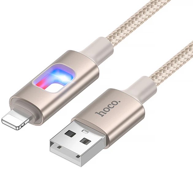 Дата кабель HOCO U144 New USB to Lightning 2.4A (1.2m) (Gold) (243464) - зображення 2