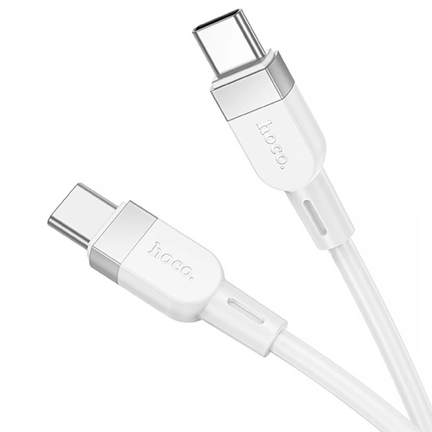 Дата кабель HOCO X109 Energy silicone Type-C to Type-C 60W (1m) (White) (243335) - Фото 3 Дата кабель HOCO X109 Energy silicone Type-C to Type-C 60W (1m) (White) (243335) - изображение 3